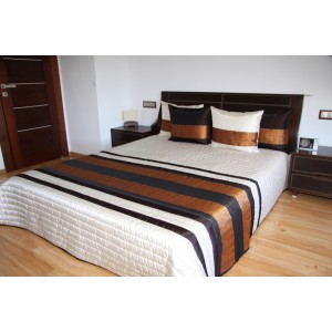 Luxusní přehozy na postel v béžové barvě s proužky