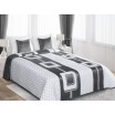 Luxusní oboustranné přehozy na postel bílé barvy s šedým motivem