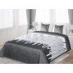 Pruhované oboustranné přehozy přes postel v bílo šedé barvě