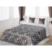 Hnědé přehozy a deky oboustranné na postel s bílým motivem kulek