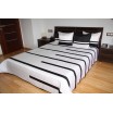 Luxusní přehozy na postel v bílé barvě s černými proužky