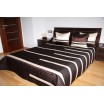 Luxusní přehozy na postel v čokoládové barvě s proužky