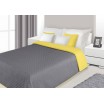 Šedo žluté oboustranné přehozy a deky na postel 