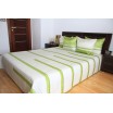 Luxusní přehozy na postel v béžové barvě se zelenými proužky