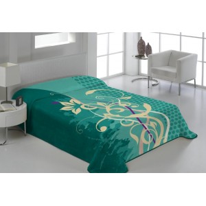 Tyrkysové deky na postele s ornamentem