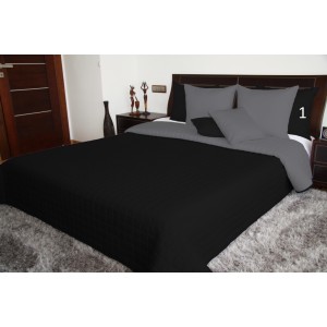 Oboustranné přehozy na manželskou postel v černé barvě