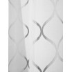 Bílá záclona s ornamenty na řasící pásku 140 x 280 cm