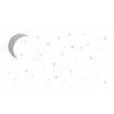 Samolepky na zeď stříbrný měsíc s hvězdami 39 ks