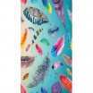 Plážová osuška s motivem barevných pírek 100 x 180 cm