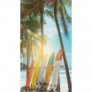 Plážová osuška s motivem palem a surfů 100 x 180 cm