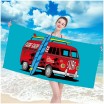 Plážová osuška s motivem dovolenkového auta 100 x 180 cm