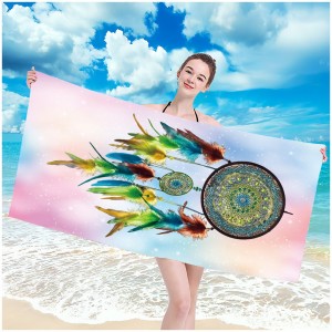 Plážová osuška s motivem barevného lapače snů 100 x 180 cm
