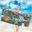 Plážová osuška s motivem mořských živočichů 100 x 180 cm