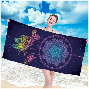 Plážová osuška s motivem lapače snů s mandalou 100 x 180 cm