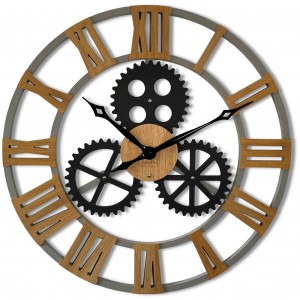 Jedinečné nástěnné hodiny v industriálním stylu 80 cm