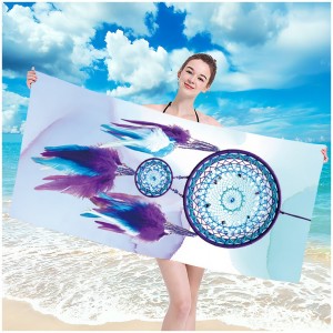 Plážová osuška s motivem fialového lapače snů 100 x 180 cm