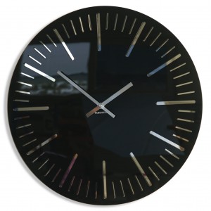 Černé stylové hodiny do obývacího pokoje 50 cm
