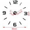 Designové nalepovací hodiny 80 cm černé
