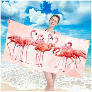 Plážová osuška s motivem krásných plameňáků 100 x 180 cm