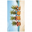 Plážová osuška s motivem ananasů na pláži 100 x 180 cm