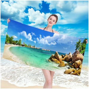 Plážová osuška s motivem dokonalé pláže 100 x 180 cm