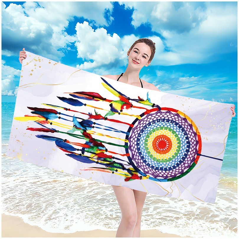 Plážová osuška s motivem pestrobarevného lapače snů 100 x 180 cm