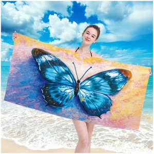 Plážová osuška s motivem nádherného motýla 100 x 180 cm