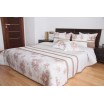 Luxusní přehozy na postel v bílé barvě s proužky a kytičkami