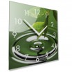 Dekorační skleněné hodiny 30 cm v zelených odstínech