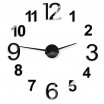 Designové černé nalepovací hodiny 130cm