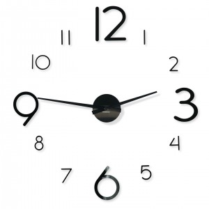Jedinečné nalepovací hodiny v černé barvě 130cm