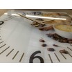 Kuchyňské hodiny s dřevěnými ručičkami s kávičkou