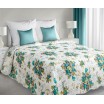 Oboustranné bílé přehozy na manželskou postel s květinami