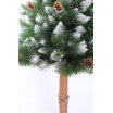 Jedinečná jemně zasněžená umělá vánoční borovice na pařezu 160 cm