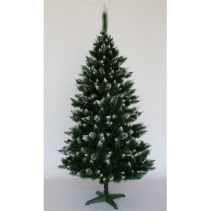 Vánoční borovice matná s koblihami 180 cm