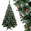 Vánoční borovice zdobená šiškami a jeřabinou 180 cm