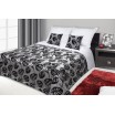 Francouzské přehozy na postel s potiskem šedé a černé barvy s ornamenty