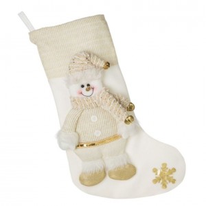 Dekorativní ponožka s vánočním sněhulákem