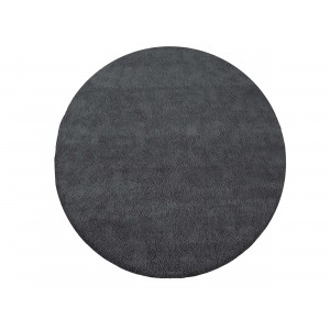 Moderní kulatý koberec v černé barvě