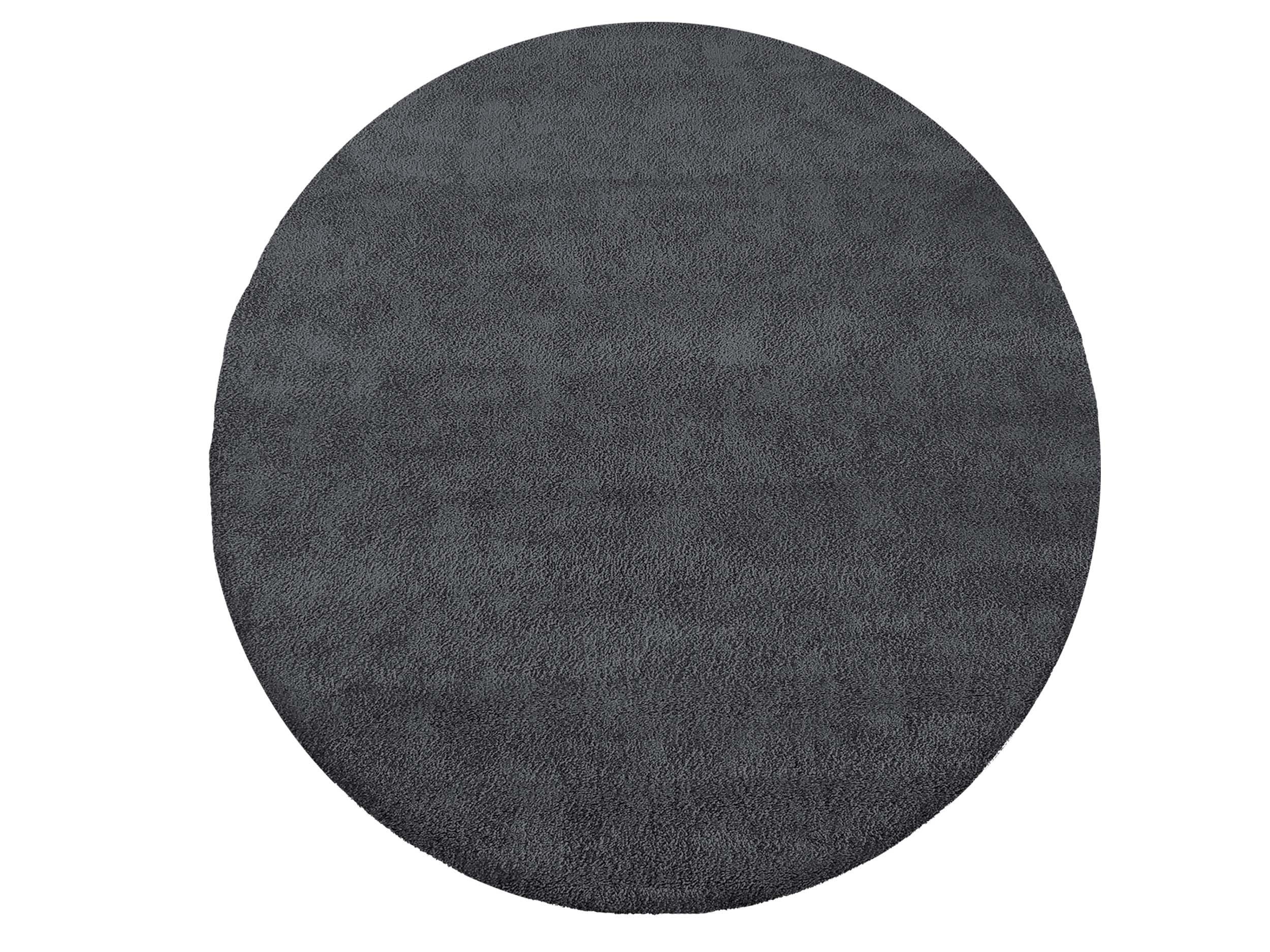 Moderní kulatý koberec v černé barvě
