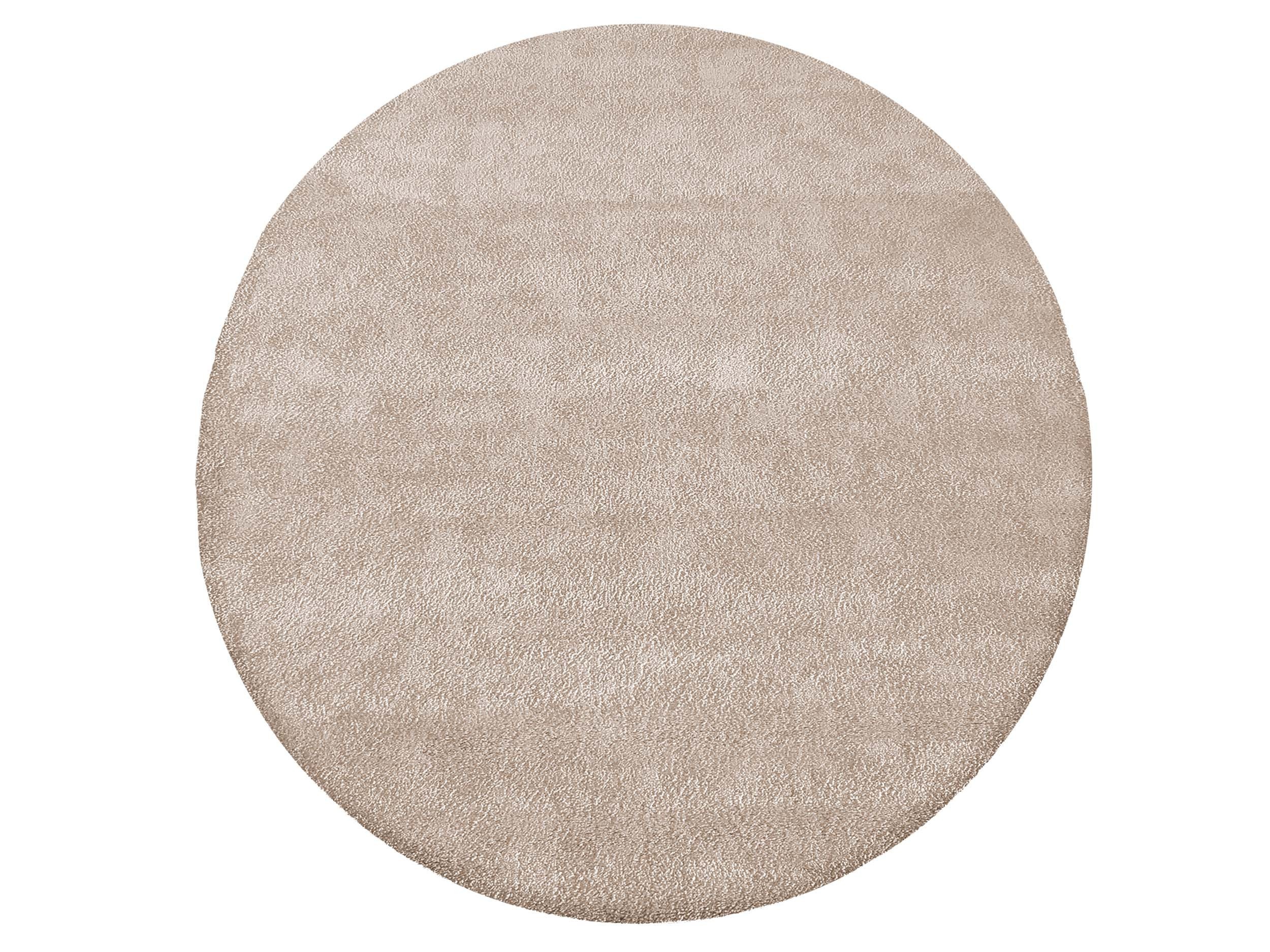 Moderní kulatý koberec v béžové barvě