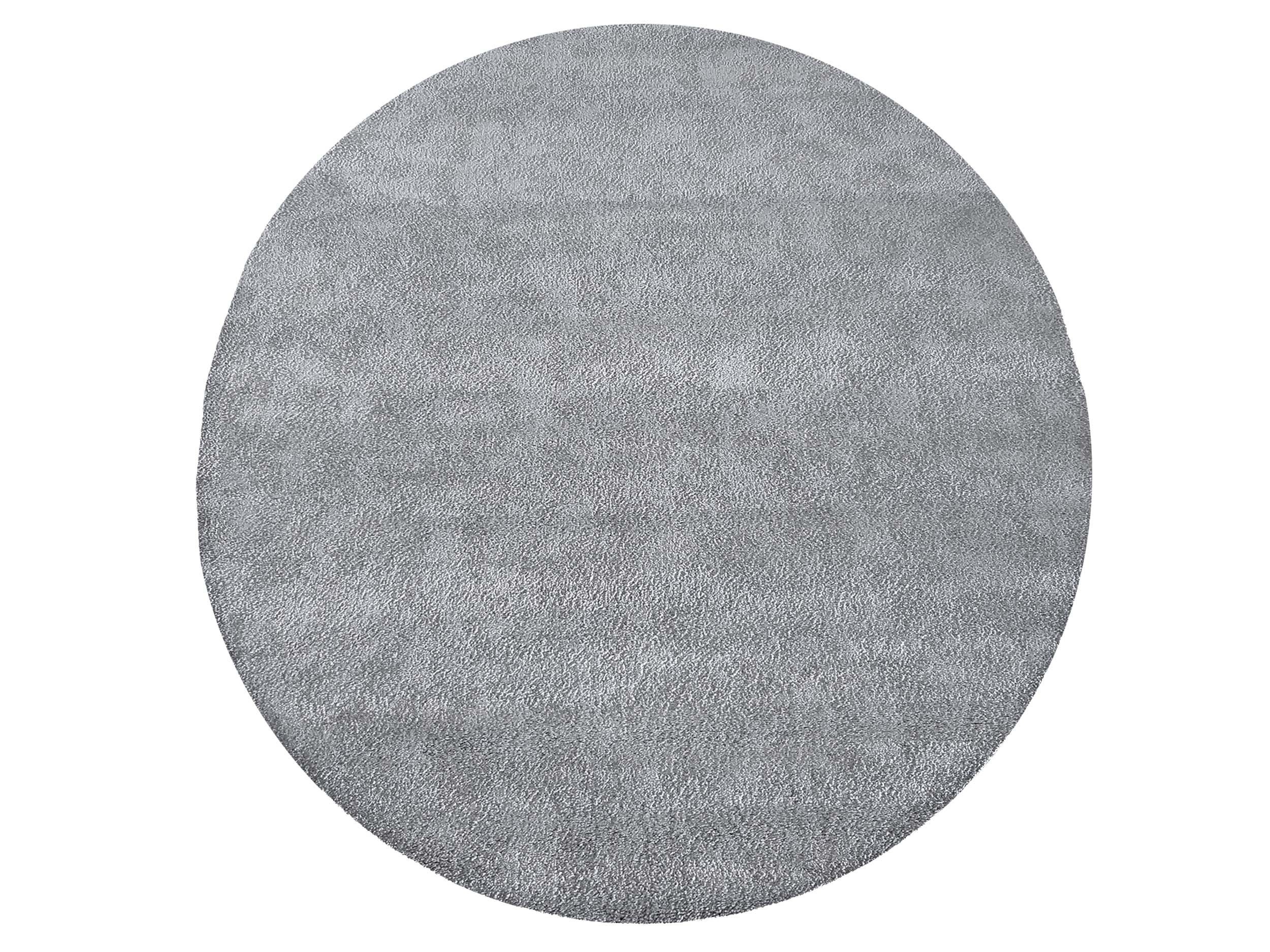 Moderní kulatý koberec v sivej barvě