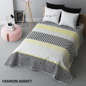 Francouzský přehoz na postel černo žluté barvy
