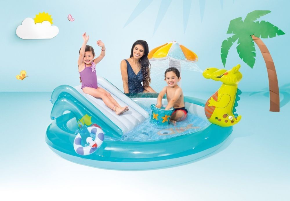 Dětský bazén se skluzavkou a krokodýlem