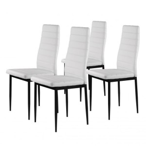 Sada 4 elegantních židlí v bílé barvě s nadčasovým designem