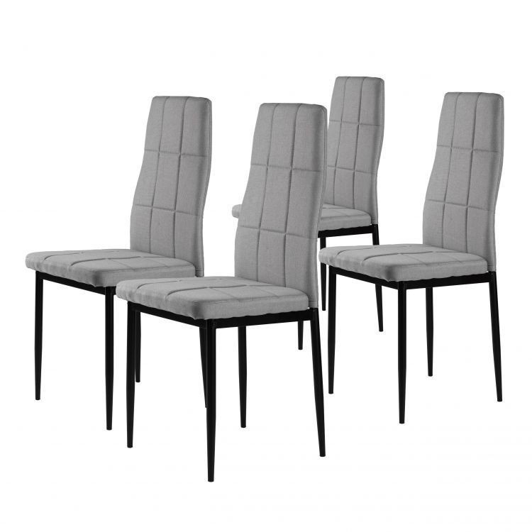 Sada 4 židlí v šedé barvě s moderním designem