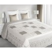 Šedé přehozy na postel ve stylu patchwork s kuličkovým motivem