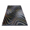 Exkluzivní šedo černý protiskluzový koberec se zlatým vzorem