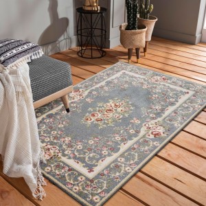 Kvalitní šedý vintage koberec do obývacího pokoje