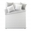 Oboustranné deky na postel v bílo šedé barvě s abstrakným vzorem